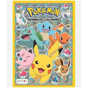 Bendon Pokemon Advanced Coloring Book Kids Foil Cover Pikachu Eevee